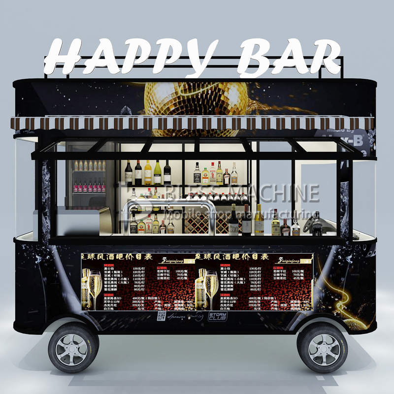 110v/220v électrique mobiles cocktail de vin bar de boisson camionnette chariot de remorque pour fermes 2022
