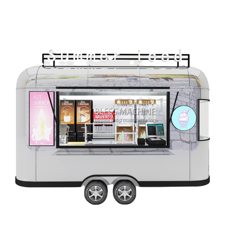 Outlet Mobile glace boisson nourriture collation van remorque boutique avec une capacité de 1000 kg