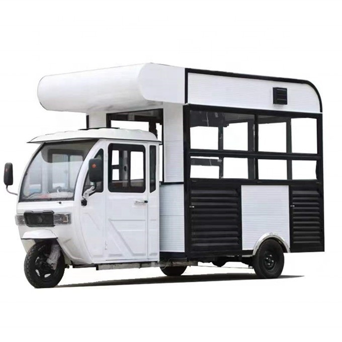 Chariot à tricycle personnalisable pour la nourriture à domicile en 2022 en tôle métallique sculptée et en acier inoxydable